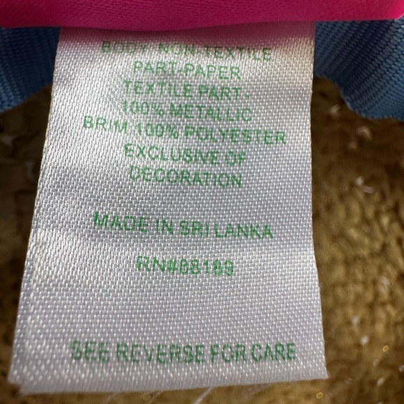 Lilly Pulitzer Sun Hat 4th of July Sea To Shining Sea Pattern Pink Blue - Picture 6 of 8